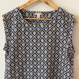 J.Crew Black And White Geometric Size Small Tank
